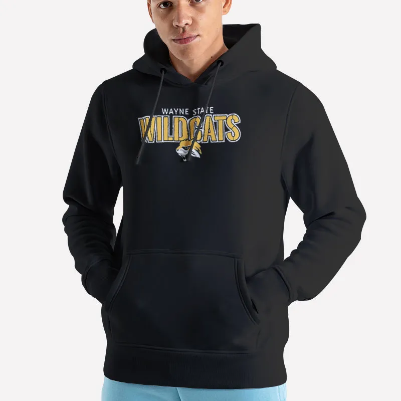 Unisex Hoodie Black Vintage Wildcats Wayne State Sweatshirt