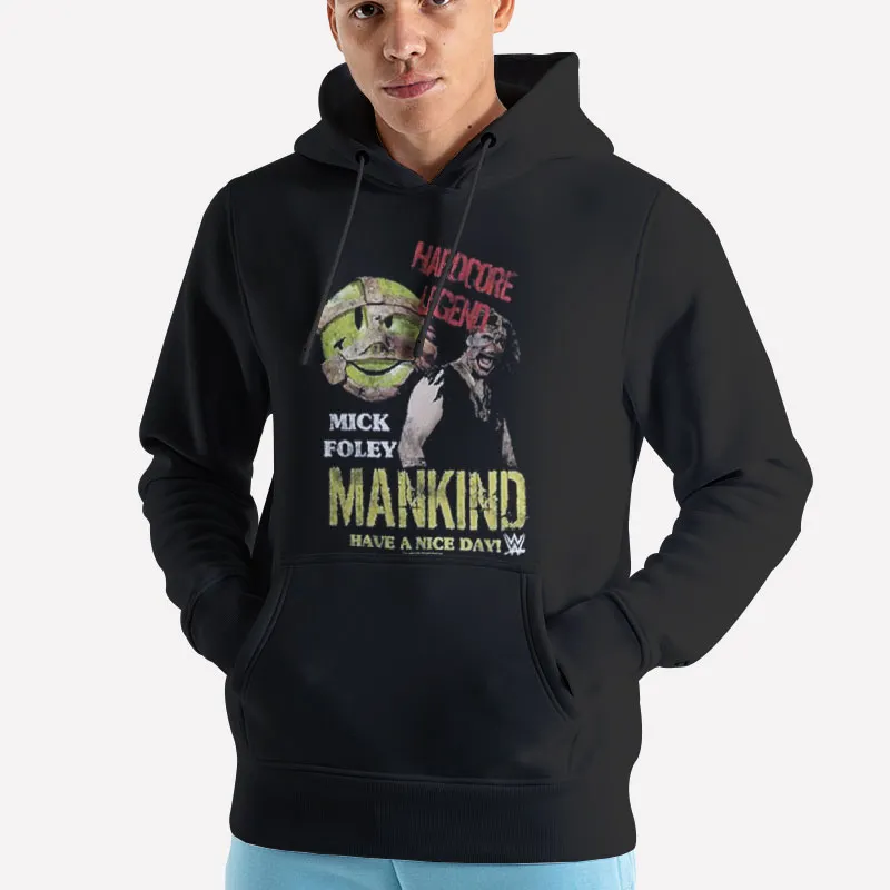 Unisex Hoodie Black Wwe Mankind Mick Foley Hardcore Legend T Shirt
