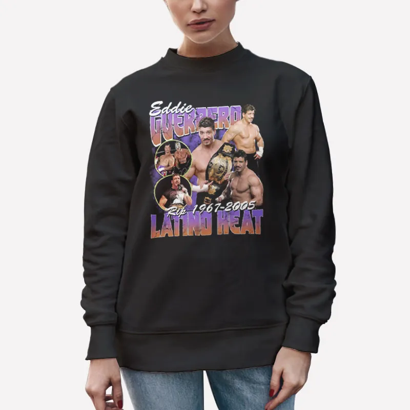 Unisex Sweatshirt Black 90s Vintage Latino Heat Eddie Guerrero Shirt