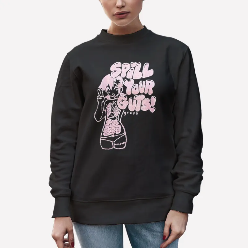 Unisex Sweatshirt Black Funny Spill Your Guts Shirt