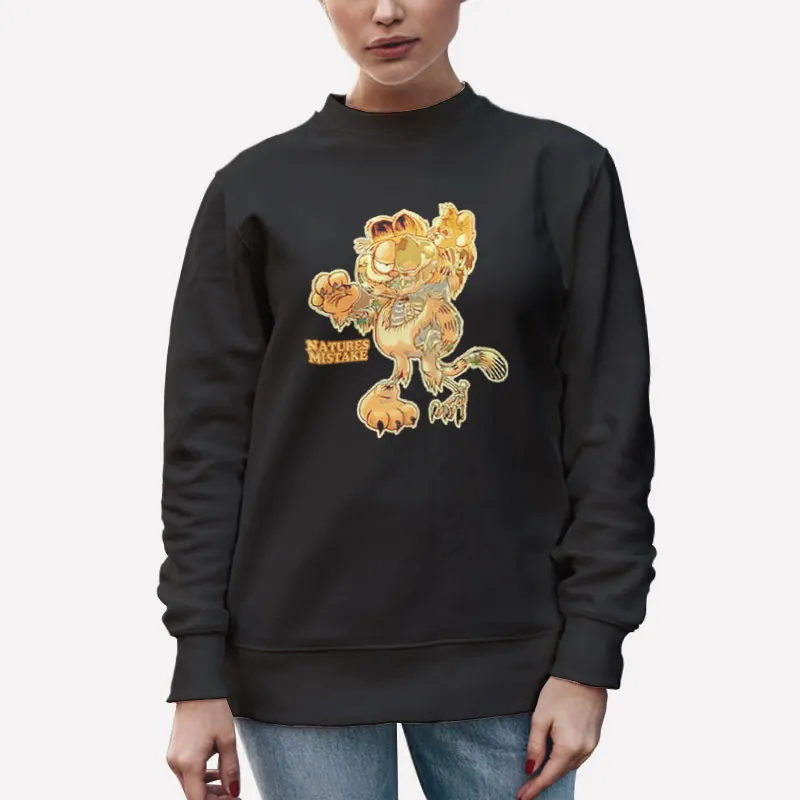 Unisex Sweatshirt Black Garfield Zombie Natures Mistake T Shirt