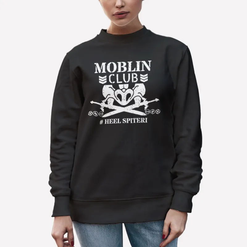 Unisex Sweatshirt Black Moblin Club Heel Spiteri T Shirt