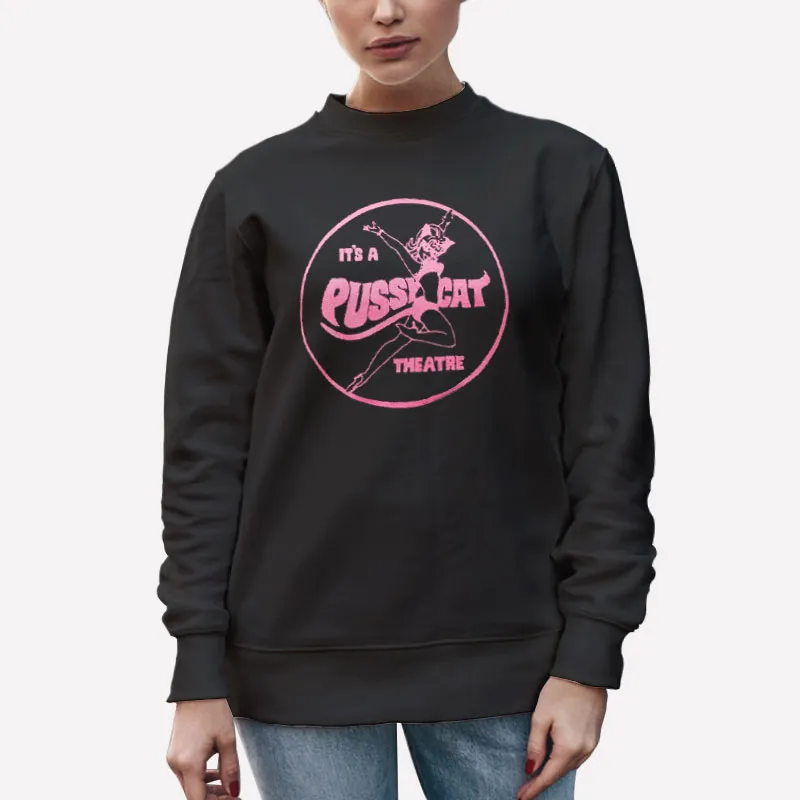 Unisex Sweatshirt Black Pussycat Theatre Hollywood Los Angeles Shirt