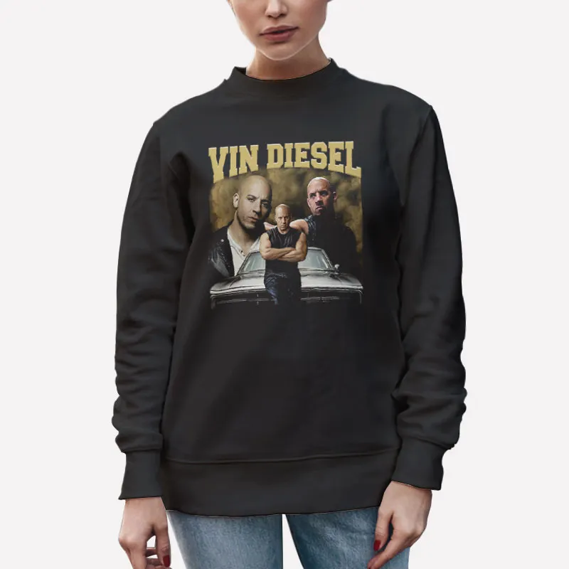 Unisex Sweatshirt Black Retro Fast And Furious Vin Diesel Shirt