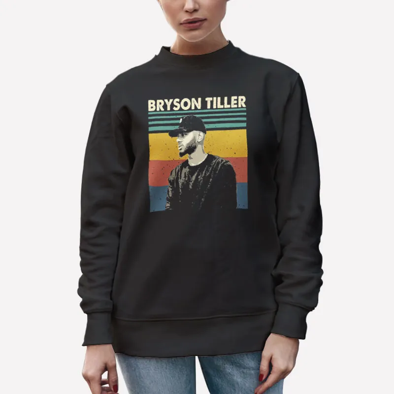 Unisex Sweatshirt Black Retro Vintage Bryson Tiller Shirt