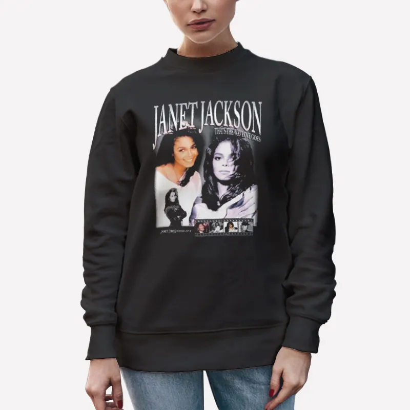 Unisex Sweatshirt Black Retro Vintage Janet Jackson T Shirt