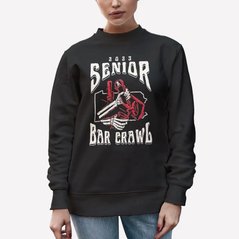 Unisex Sweatshirt Black Retro Vintage Senior Bar Crawl Shirts