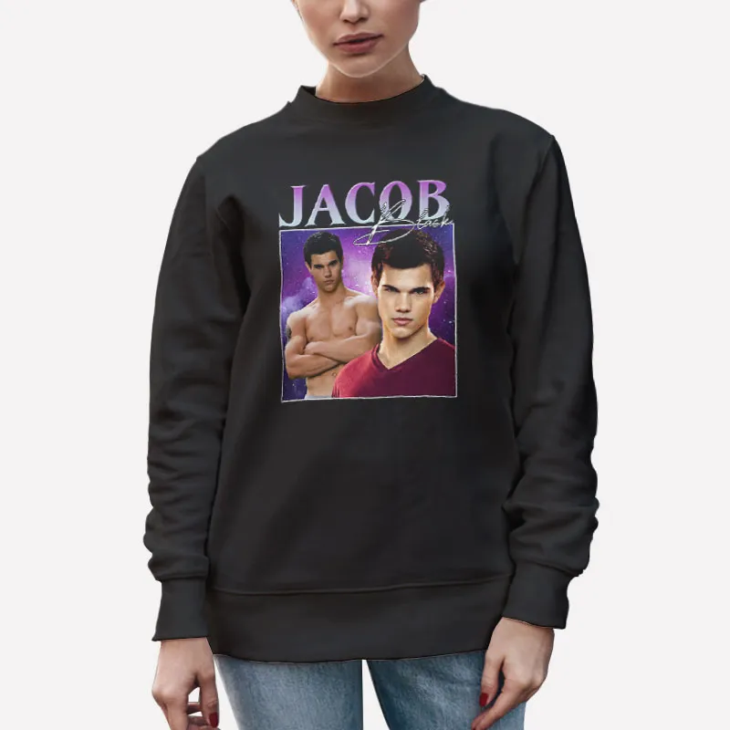 Unisex Sweatshirt Black Taylor Lautner Twilight Jacob Black Shirt