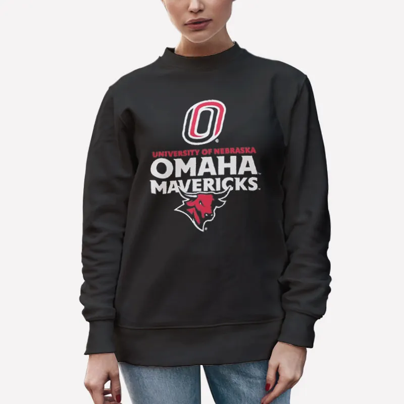 Unisex Sweatshirt Black University Of Nebraska Omaha Mavericks Uno Shirt