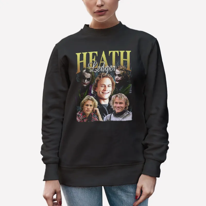 Unisex Sweatshirt Black Vintage Inspired Heath Ledger T Shirt