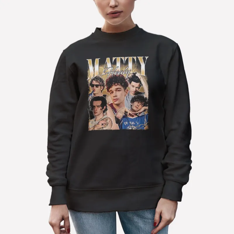 Unisex Sweatshirt Black Vintage Inspired Matty Healy Tshirt