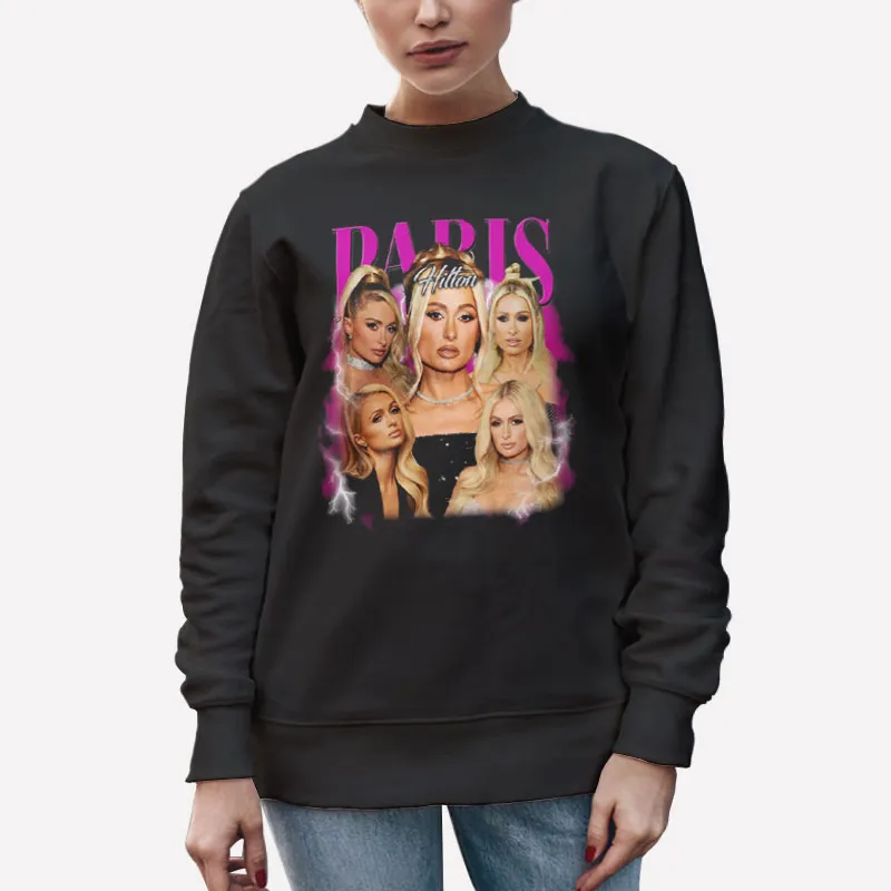 Unisex Sweatshirt Black Vintage Inspired Paris Hilton T Shirt