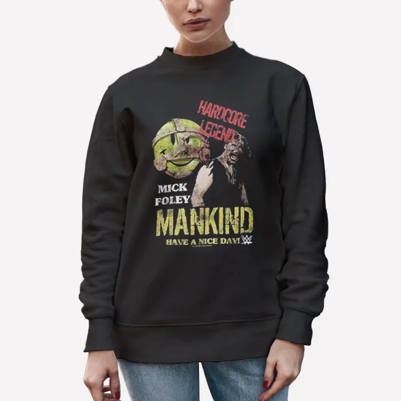 Unisex Sweatshirt Black Wwe Mankind Mick Foley Hardcore Legend T Shirt