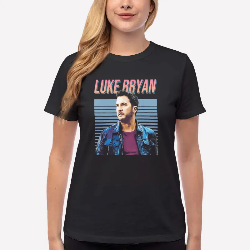 Women T Shirt Black 80s Vintage Faded Luke Bryan Sweatshirt