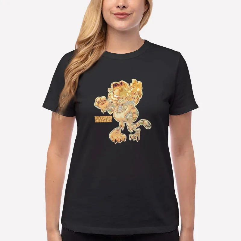 Women T Shirt Black Garfield Zombie Natures Mistake T Shirt