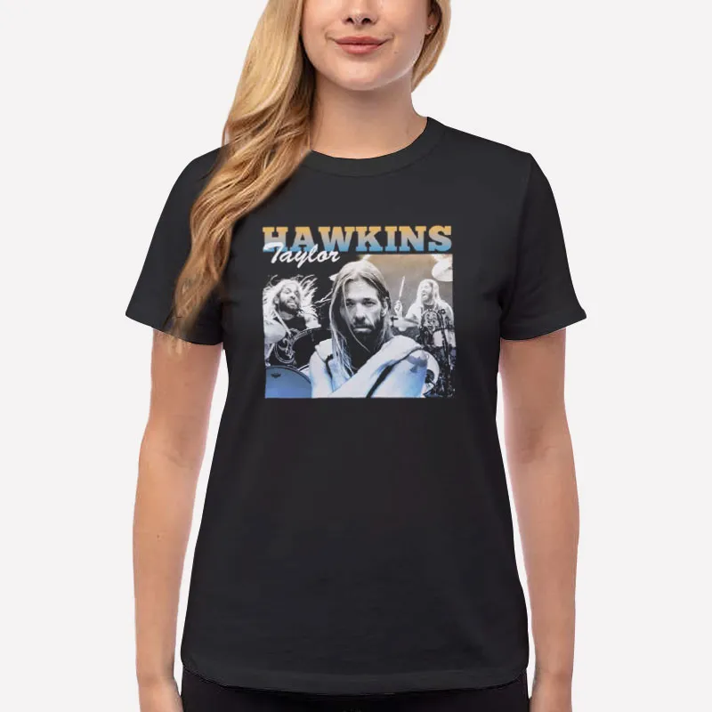 Women T Shirt Black Rip Foo Fighters Drummer Taylor Hawkins Tribute Shirt