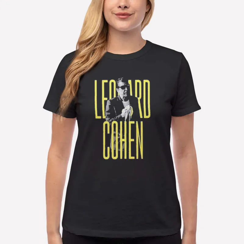 Women T Shirt Black Retro Vintage Banana Leonard Cohen T Shirt
