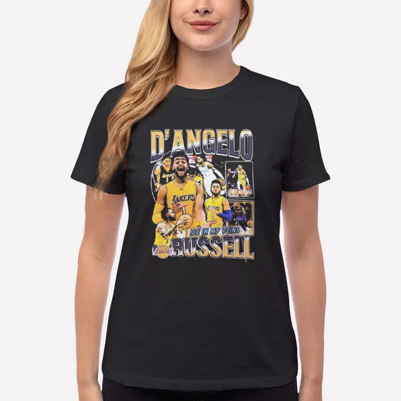 Women T Shirt Black Retro Vintage Basketball D'angelo Russell Shirt