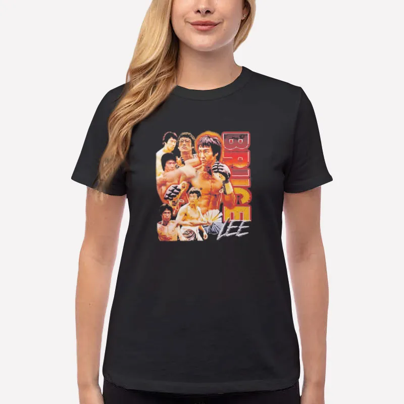 Women T Shirt Black Retro Vintage Bruce Lee Sweatshirt