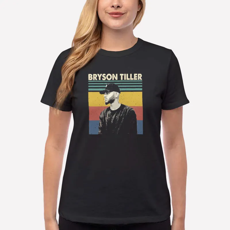 Women T Shirt Black Retro Vintage Bryson Tiller Shirt