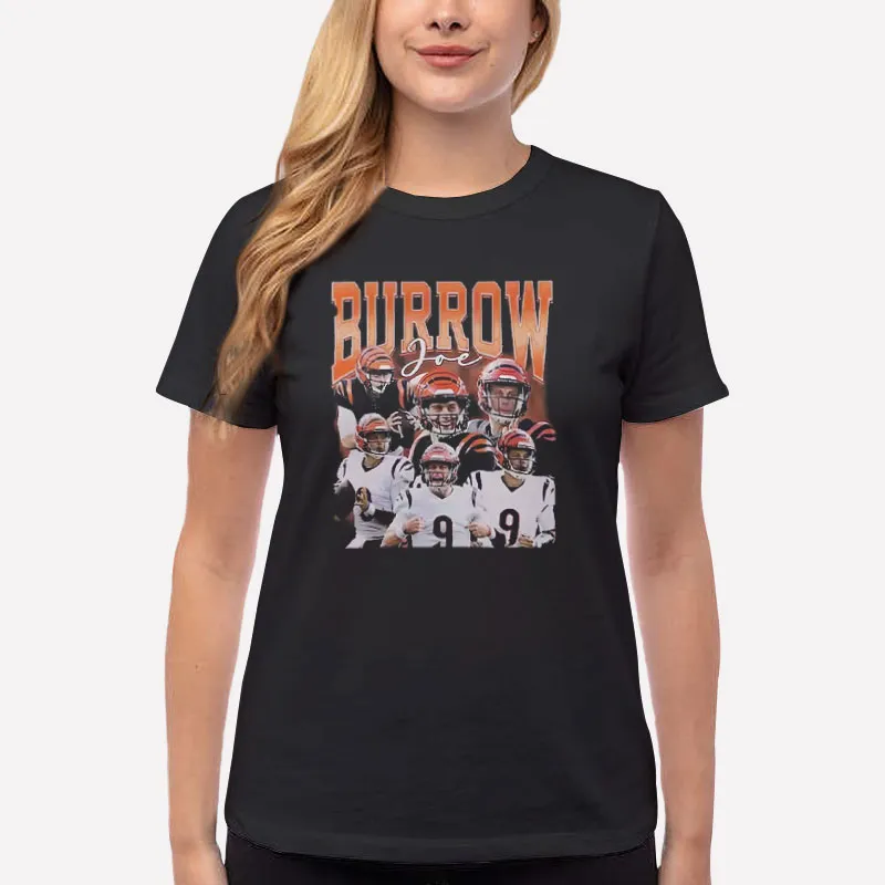 Women T Shirt Black Retro Vintage Joe Burrow Sweatshirts