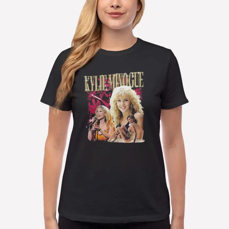 Women T Shirt Black Retro Vintage Kylie Minogue Shirt