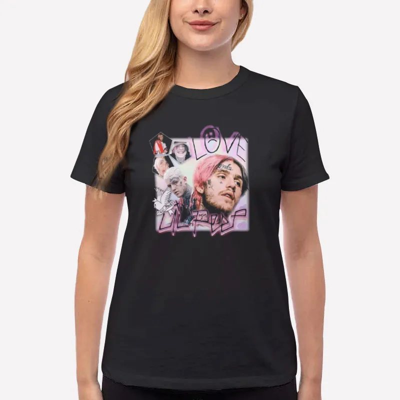 Women T Shirt Black Retro Vintage Love Lil Peep Shirt