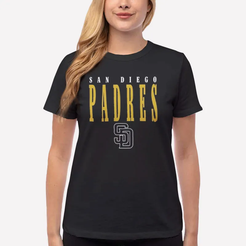 Women T Shirt Black San Diego Padres Vintage Shirt