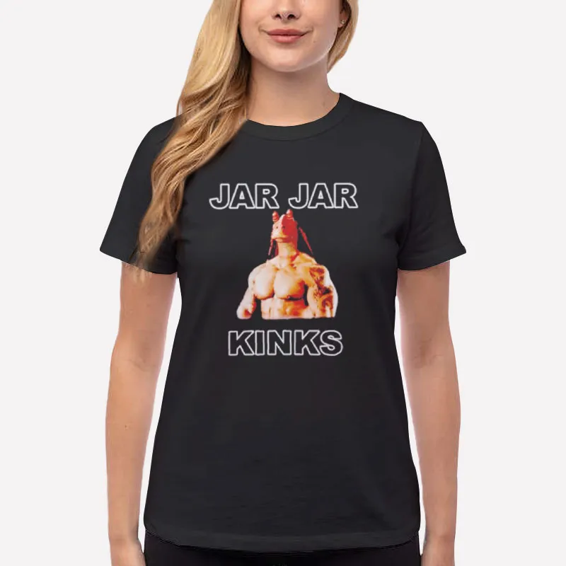 Women T Shirt Black Star Wars Jar Jar Binks Shirts