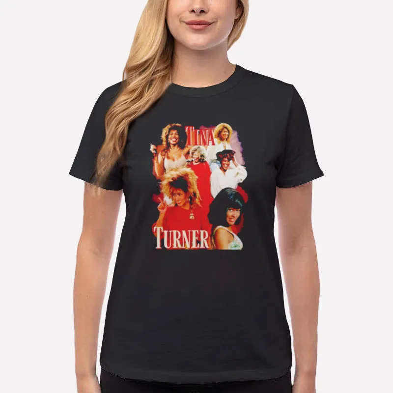Women T Shirt Black Tina Turner T Shirt Vintage Retro
