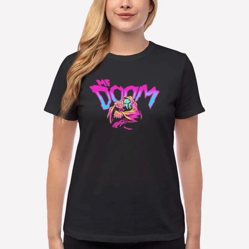 Women T Shirt Black Vintage Champion Mf Doom Sweatshirt