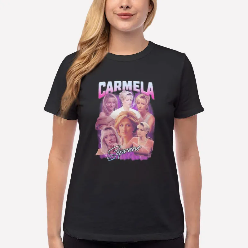 Women T Shirt Black Vintage Inspired Carmela Soprano T Shirt