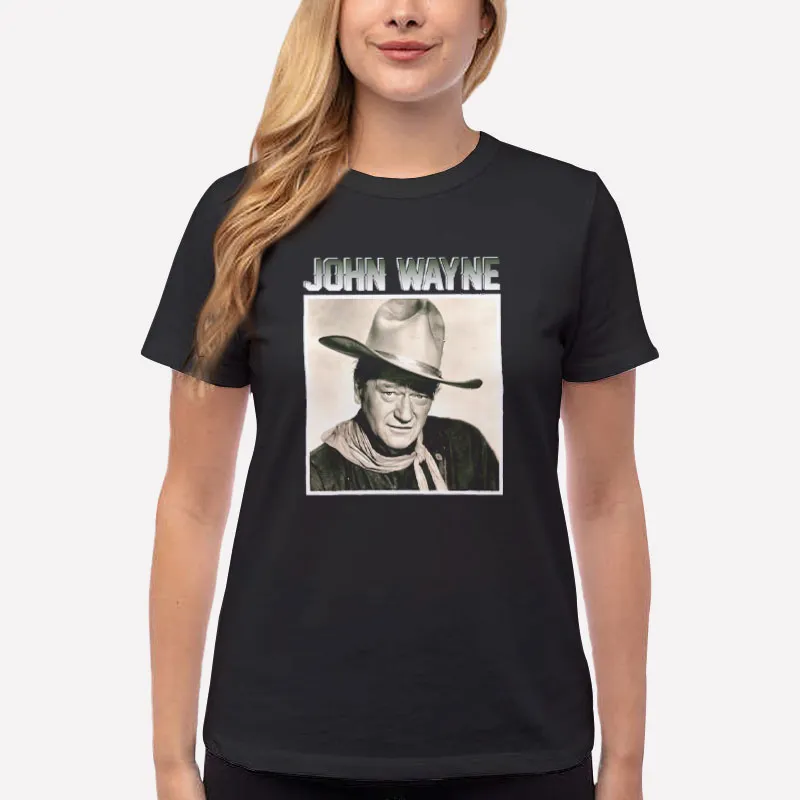 Women T Shirt Black Vintage Inspired John Wayne Sweatshirt