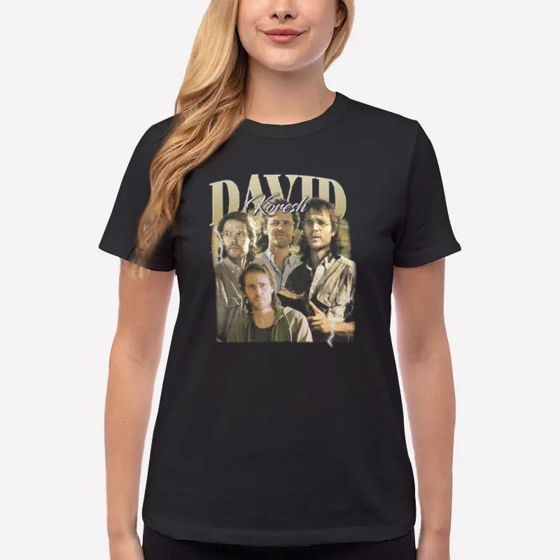 Women T Shirt Black Vintage Inspired Singer David Koresh T Shirt