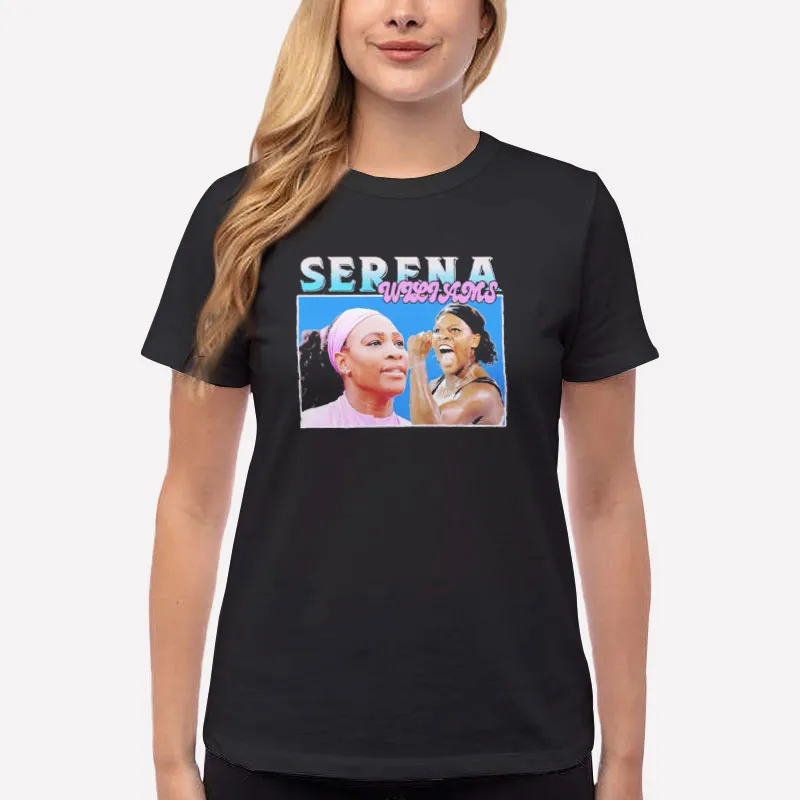 Women T Shirt Black Vintage Tennis Player Serena Williams Sweatshirt