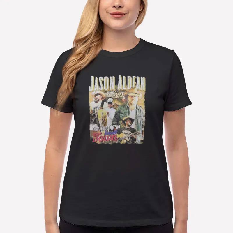 Women T Shirt Black Vintage Tour Jason Aldean Sweatshirt