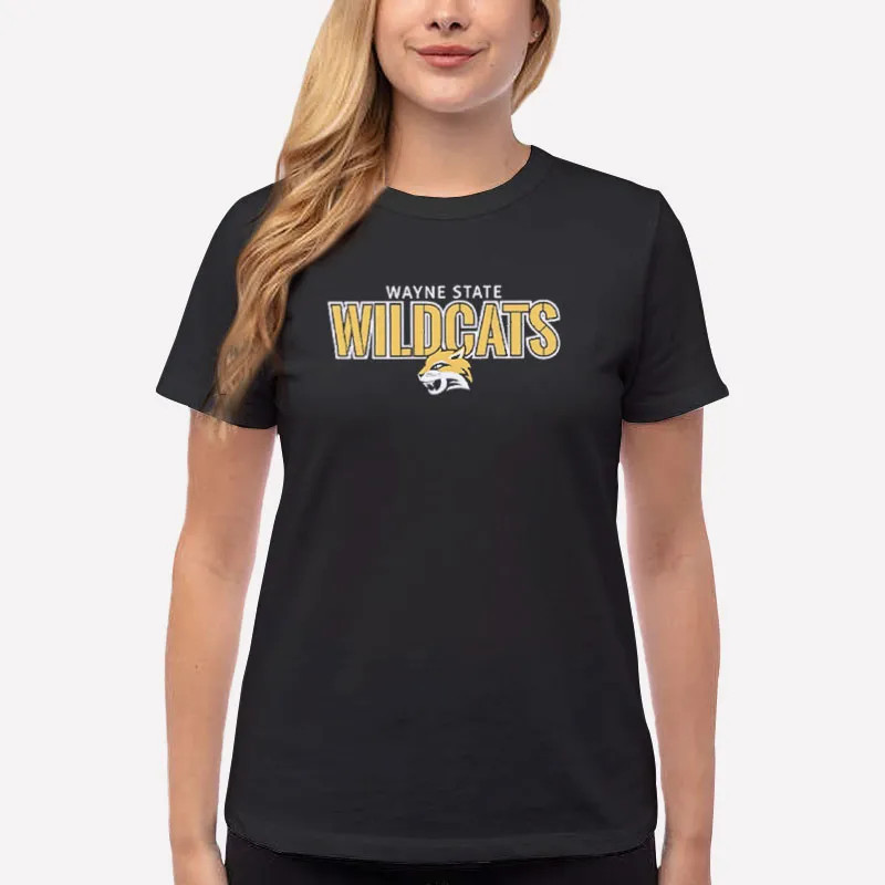 Women T Shirt Black Vintage Wildcats Wayne State Sweatshirt