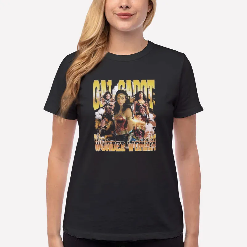Women T Shirt Black Wonder Woman Gal Gadot T Shirt