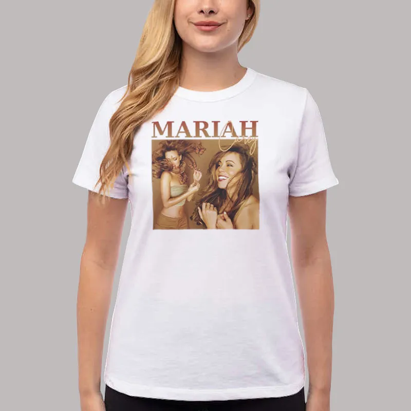 Women T Shirt White 90s Retro Butterfly Mariah Carey T Shirt