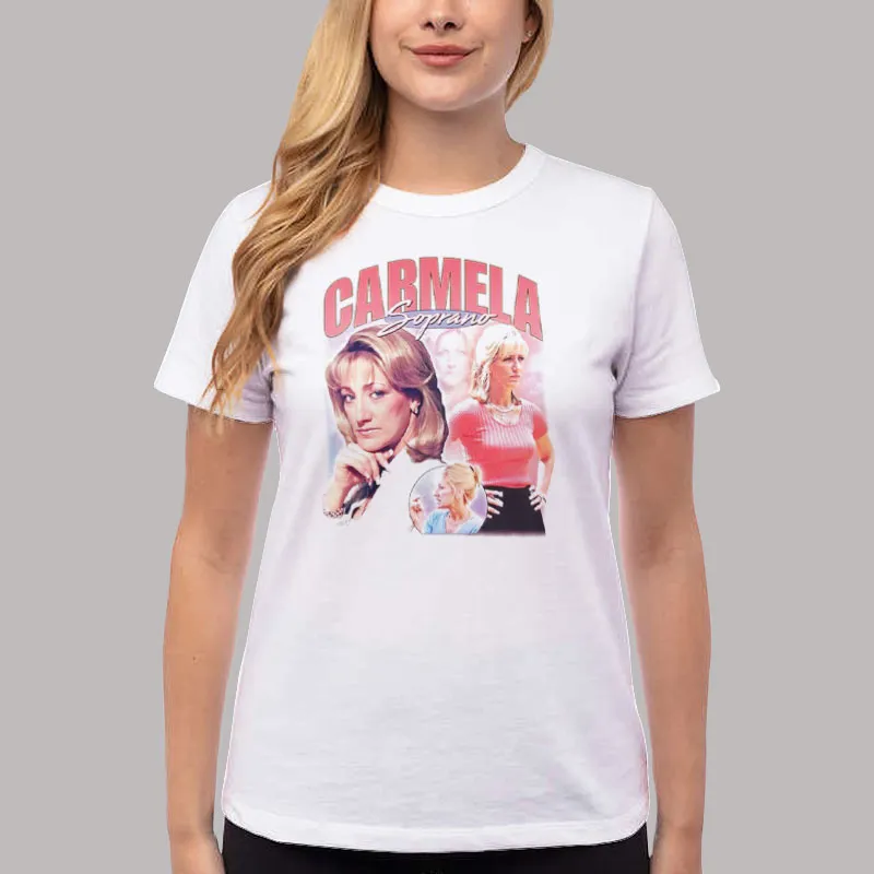Women T Shirt White Retro Vintage Carmela Sopranos Shirt