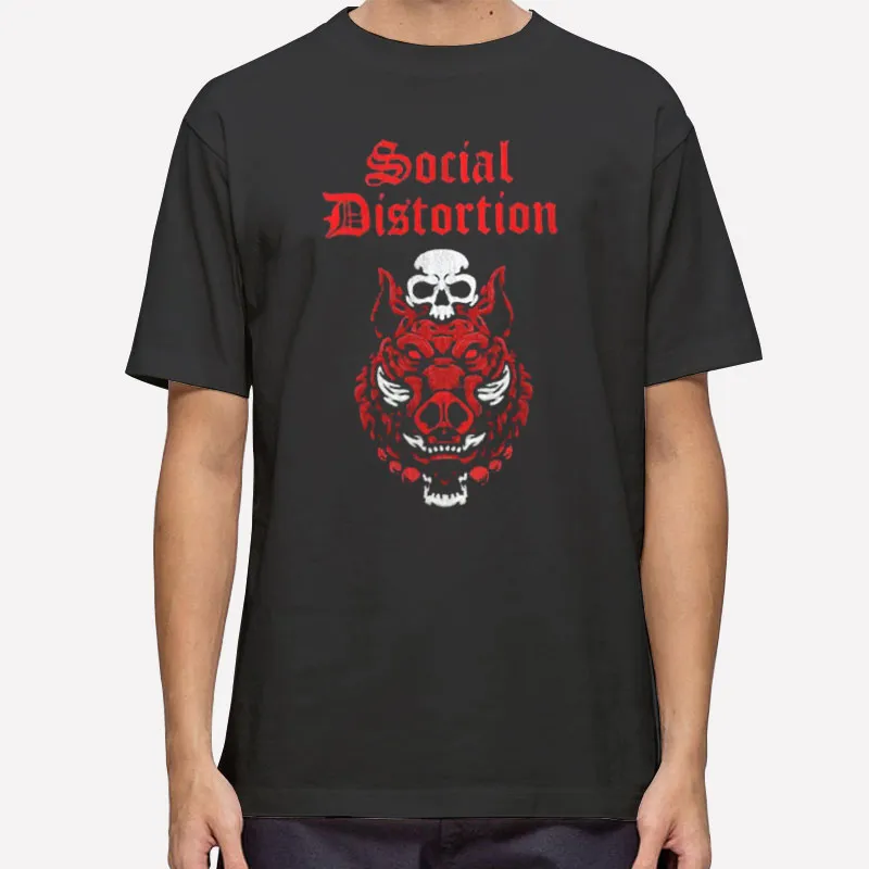 Mens T Shirt Black Somewhere Between Heaven And Hell Social Distortion Hoodie