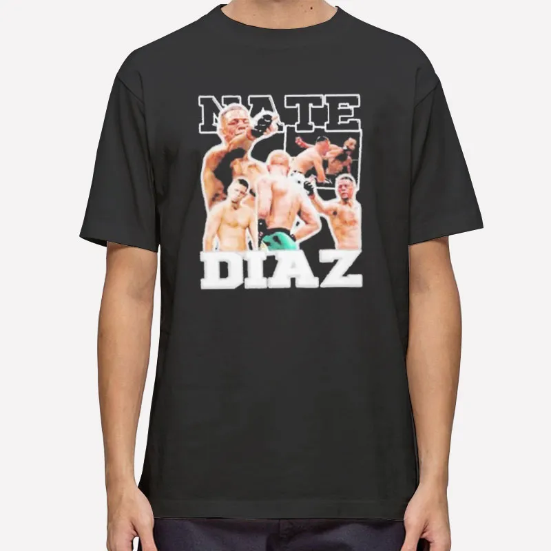 Mens T Shirt Black Vintage Mma Fighter Nate Diaz Hoodie