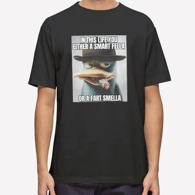 Perry Platypus Youre Either A Smart Fella Or A Fart Smella T Shirt