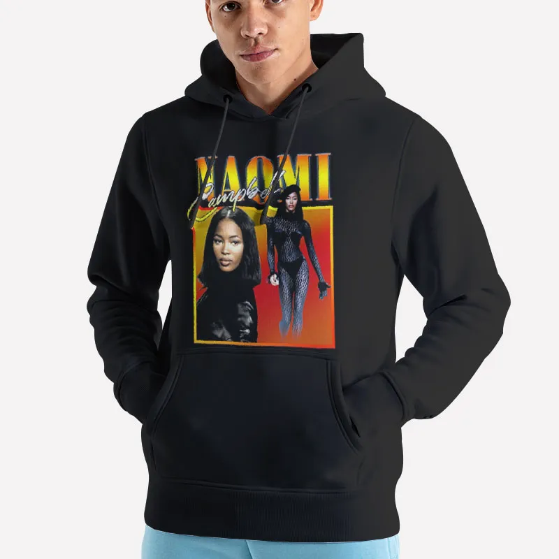 Unisex Hoodie Black Vintage Inspired Naomi Campbell T Shirt