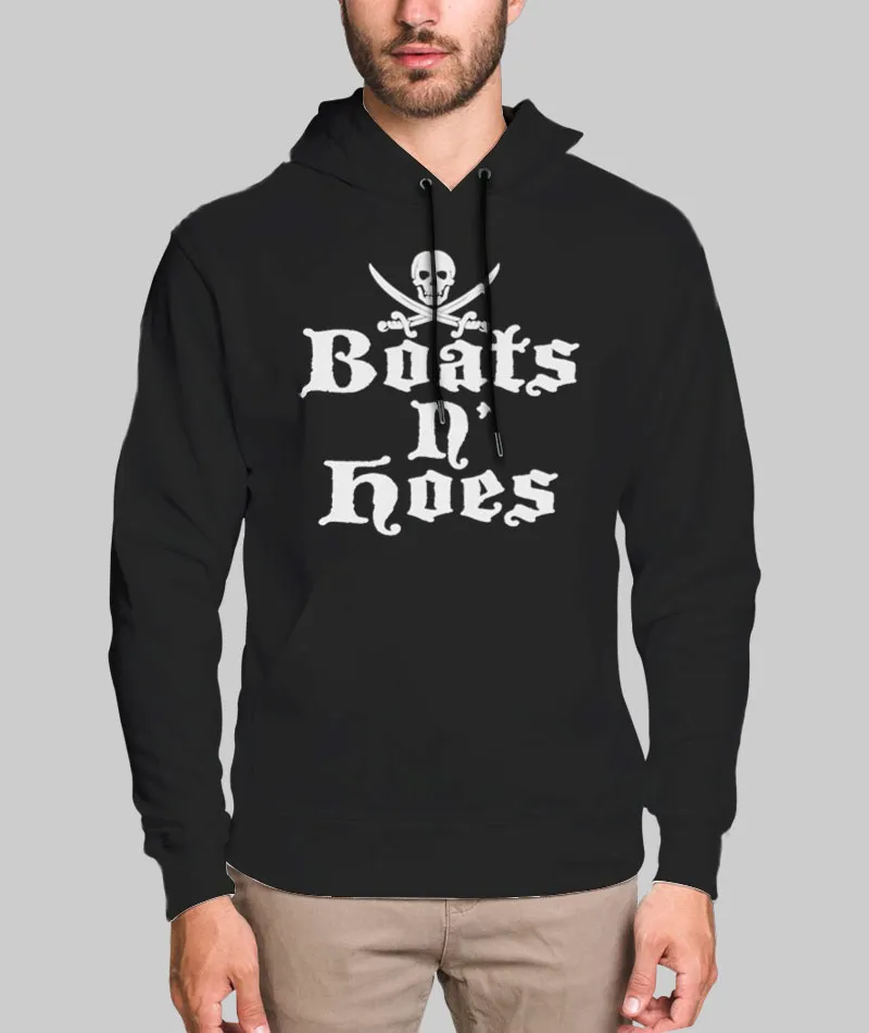 Unisex Hoodie Retro Vintage Skull Boats N' Hoes T Shirt