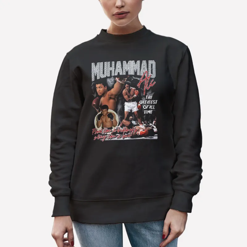 Unisex Sweatshirt Black Float Like A Butterfly Muhammad Ali Hoodie