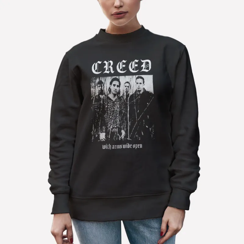 Unisex Sweatshirt Black Retro Vintage Creed Metal T Shirt