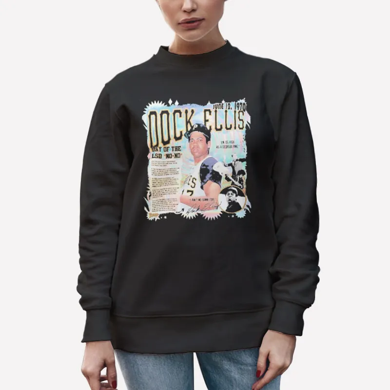 Unisex Sweatshirt Black Retro Vintage Dock Ellis Shirt
