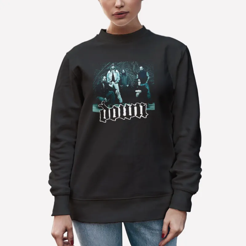 Unisex Sweatshirt Black Retro Vintage Down Band Shirt