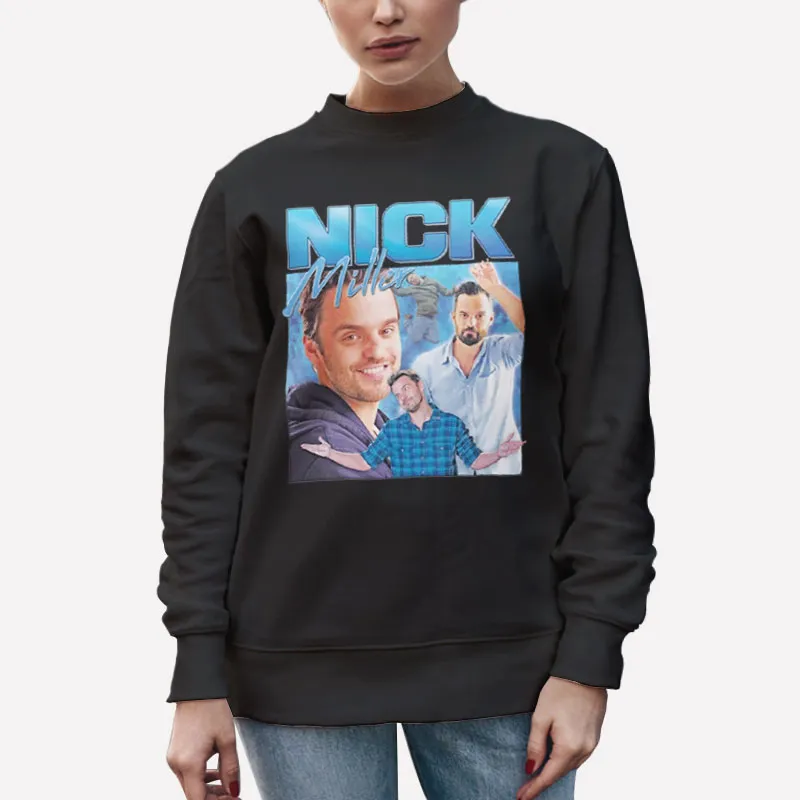 Unisex Sweatshirt Black Retro Vintage Nick Miller T Shirt